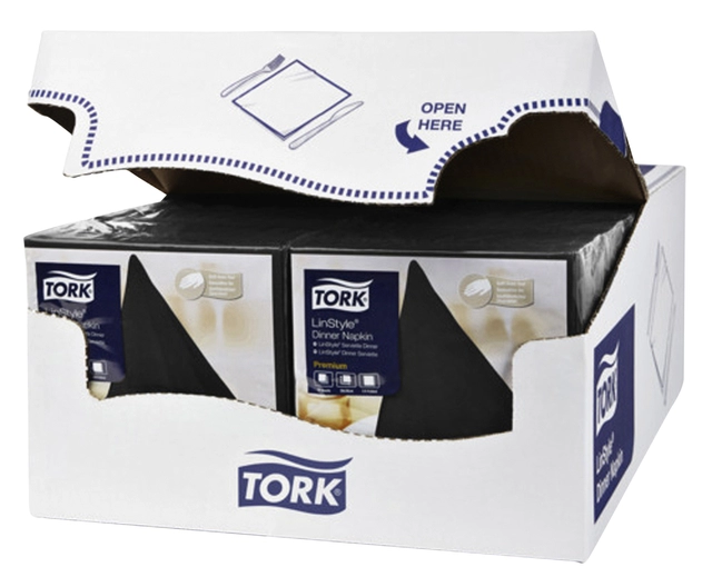 Een Dinnerservetten Tork LinStyle 1/4-vouw 1-laags 50 stuks zwart 478726 koop je bij Hoekmankantoorartikelen.nl