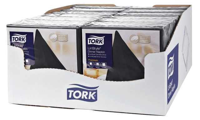 Een Dinnerservetten Tork LinStyle 1/4-vouw 1-laags 50 stuks zwart 478726 koop je bij Hoekmankantoorartikelen.nl