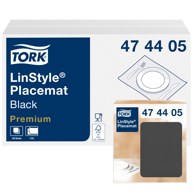 Een Placemats Tork LinStyle® 39x30cm 100 stuks zwart 474405 koop je bij Hoekmankantoorartikelen.nl