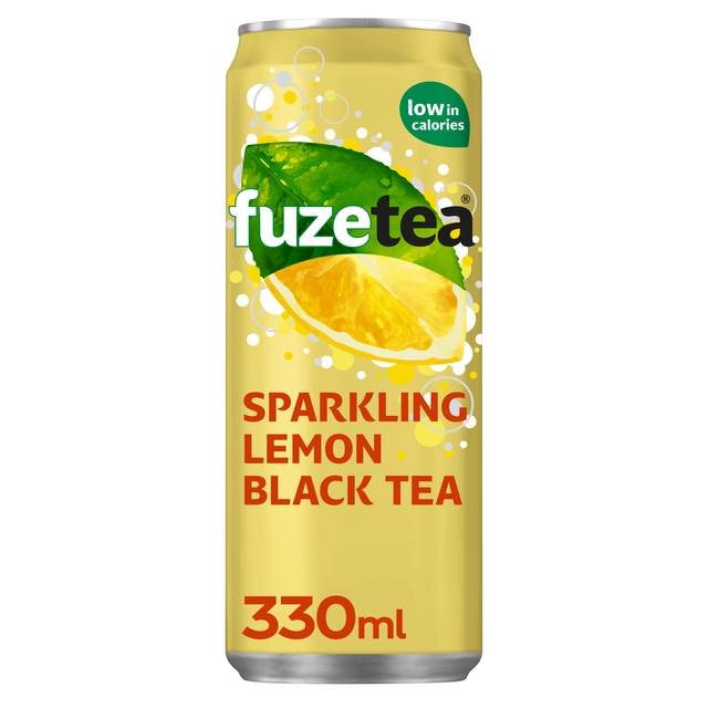 Een Frisdrank Fuze Tea Black Tea sparkling lemon blik 330ml koop je bij VHK Kantoorartikelen