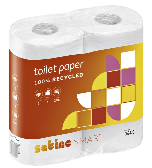 Een Toiletpapier Satino Smart MT1 2-laags 200vel wit 062420 koop je bij VHK Kantoorartikelen