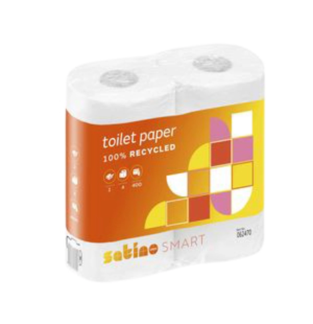 Een Toiletpapier Satino Smart MT1 2-laags 400vel wit 062470 koop je bij VHK Kantoorartikelen