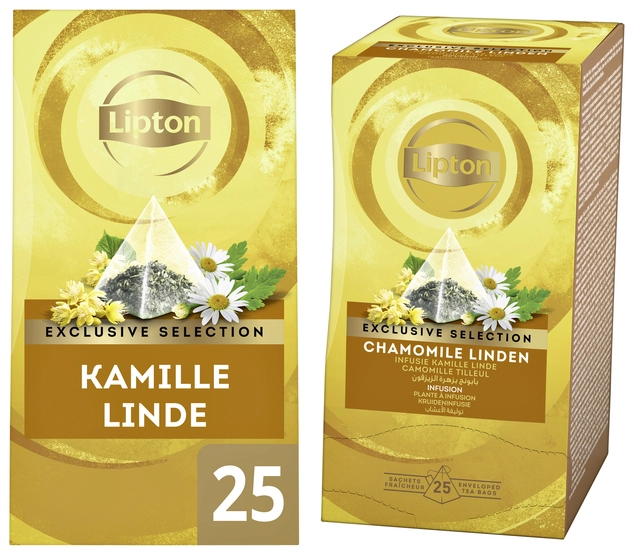 Een Thee Lipton Exclusive kamille linde 25x2gr koop je bij VHK Kantoorartikelen