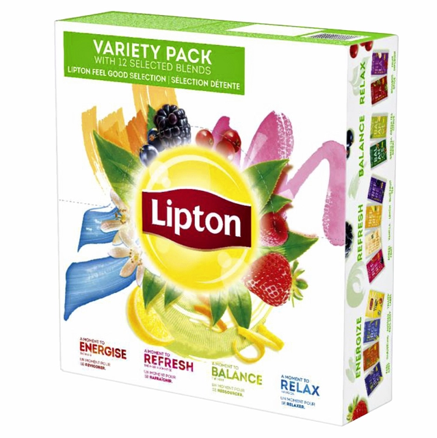 Een Thee Lipton assortimentsbox 12x15stuks koop je bij VHK Kantoorartikelen