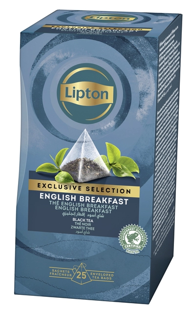 Een Thee Lipton Exclusive English breakfast 25x2gr koop je bij VHK Kantoorartikelen