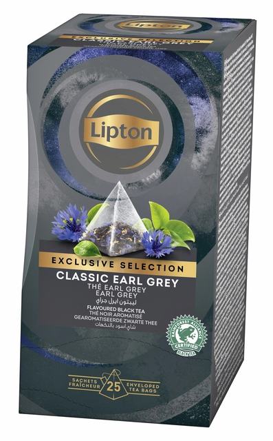 Een Thee Lipton Exclusive earl grey 25x2gr koop je bij VHK Kantoorartikelen