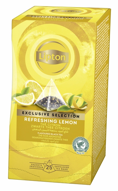 Een Thee Lipton Exclusive citroen 25x2gr koop je bij VHK Kantoorartikelen