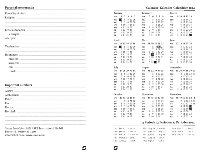 Een Calendarium 2025 Succes Junior 7dagen/2pagina's koop je bij Hoekmankantoorartikelen.nl