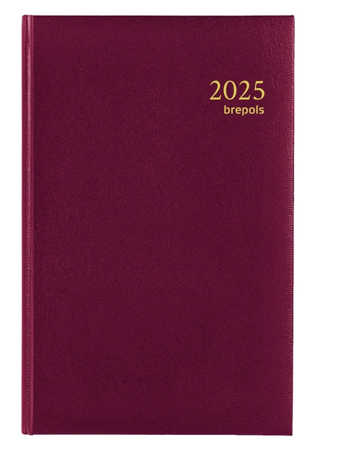 Een Agenda 2025 Brepols Saturnus Luxe 1dag/1pagina bordeaux koop je bij Hoekmankantoorartikelen.nl