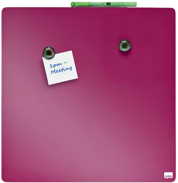 Een Whiteboard Nobo tegel 36x36cm roze magnetisch koop je bij VHK Kantoorartikelen