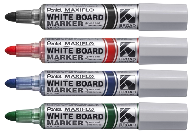 Een Viltstift Pentel MWL5M Maxiflo whiteboard rond 3mm groen koop je bij VHK Kantoorartikelen