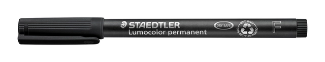 Een Viltstift Staedtler Lumocolor 318 permanent F zwart koop je bij VHK Kantoorartikelen