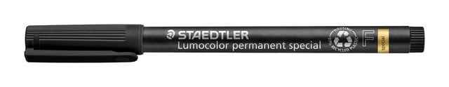 Een Viltstift Staedtler Lumocolor 319 special permanent F zwart koop je bij Hoekmankantoorartikelen.nl