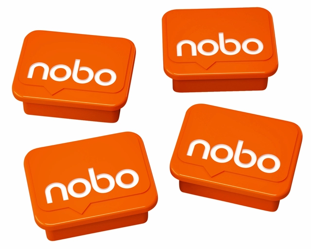 Een Magneet Nobo 22mm oranje 4 stuks koop je bij Hoekmankantoorartikelen.nl