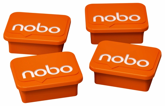 Een Magneet Nobo 22mm oranje 4 stuks koop je bij Hoekmankantoorartikelen.nl