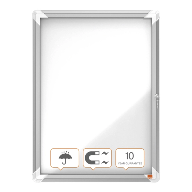 Een Buitenvitrine Nobo Premium Plus 4x A4 draaideur magnetisch koop je bij VHK Kantoorartikelen