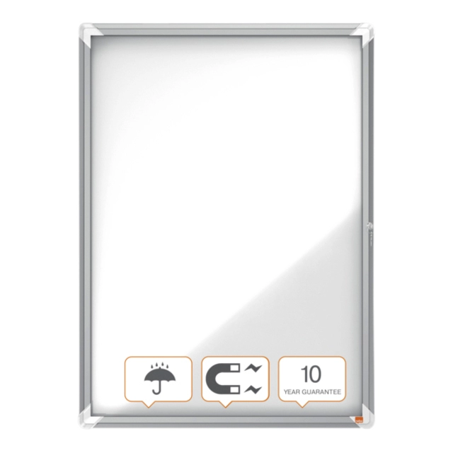 Een Buitenvitrine Nobo Premium Plus 9x A4 draaideur magnetisch koop je bij VHK Kantoorartikelen