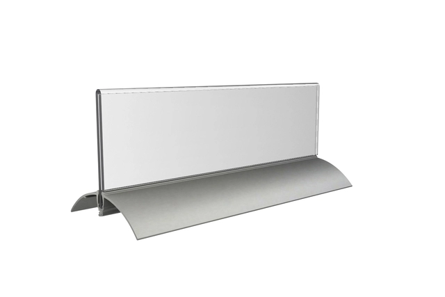 Een Tafelnaambord Europel 2 61x210mm acryl aluminium koop je bij VHK Kantoorartikelen