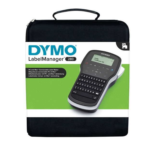 Een Labelprinter Dymo LabelManager 280 draagbaar qwerty 12mm zwart in koffer koop je bij VHK Kantoorartikelen