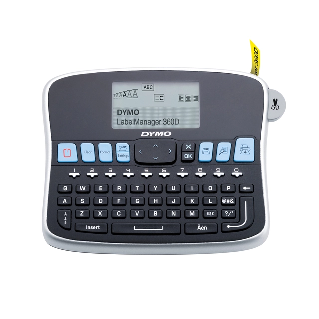 Een Labelprinter Dymo LabelManager 360D draagbaar qwerty 19mm zwart koop je bij VHK Kantoorartikelen