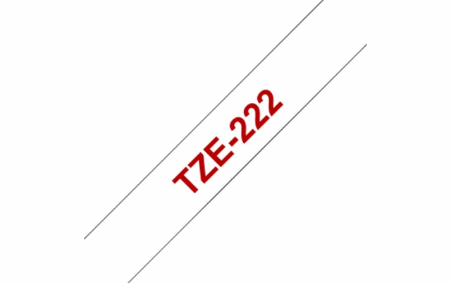 Een Labeltape Brother P-touch TZe-222 standaard 9mm rood op wit koop je bij Hoekmankantoorartikelen.nl