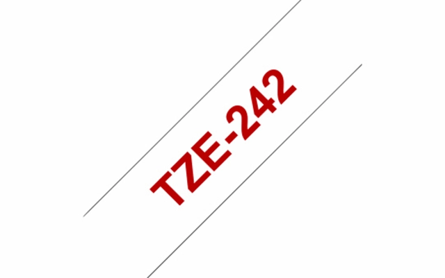 Een Labeltape Brother P-touch TZe-242 standaard 18mm rood op wit koop je bij Hoekmankantoorartikelen.nl