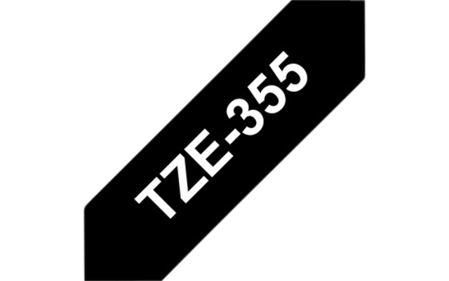 Een Labeltape Brother P-touch TZe-355 standaard 24mm wit op zwart koop je bij Hoekmankantoorartikelen.nl