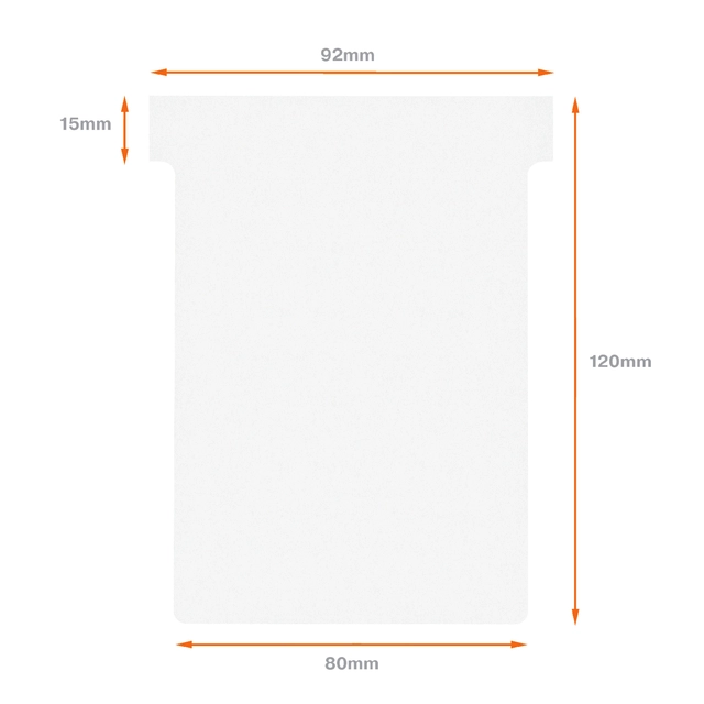 Een Planbord T-kaart Nobo nr 3 80mm wit 100 stuks koop je bij Hoekmankantoorartikelen.nl