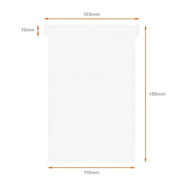 Een Planbord T-kaart Nobo nr 4 112mm wit 100 stuks koop je bij Hoekmankantoorartikelen.nl