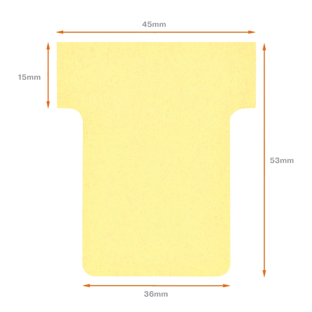 Een Planbord T-kaart Nobo nr 1.5 36mm geel 100 stuks koop je bij Hoekmankantoorartikelen.nl