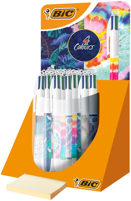 Een Balpen Bic 4 kleuren medium Botonical & Tie Dye koop je bij Hoekmankantoorartikelen.nl