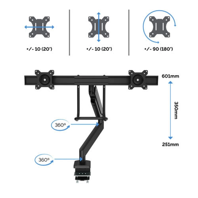 Een Monitorarm Fellowes Eppa Crossbar zwart koop je bij VHK Kantoorartikelen