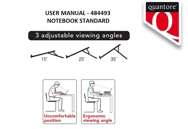 Een Laptopstandaard Quantore verstelbaar antraciet koop je bij Hoekmankantoorartikelen.nl