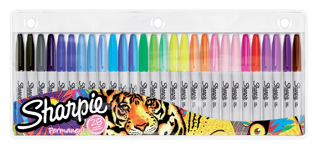 Een Viltstift Sharpie rond fine assorti blister à 28 stuks koop je bij VHK Kantoorartikelen