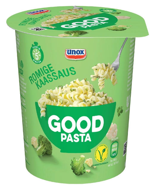 Een Good Pasta Unox kaassaus cup koop je bij Hoekmankantoorartikelen.nl