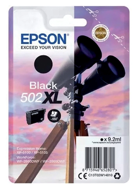 Een Inktcartridge Epson 502XL T02W1 zwart koop je bij VHK Kantoorartikelen