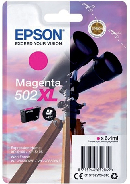 Een Inktcartridge Epson 502XL T02W3 rood koop je bij VHK Kantoorartikelen