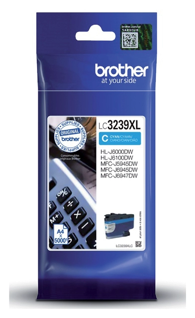 Een Inktcartridge Brother LC-3239XLC blauw koop je bij VHK Kantoorartikelen