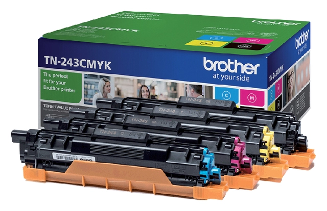 Een Toner Brother TN-243 zwart + 3 kleuren koop je bij Hoekmankantoorartikelen.nl