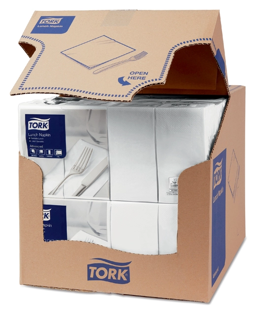 Een Servetten Tork Enviroment Print 1/8 gevouwen 2-laags 200 stuks wit 477402 koop je bij Hoekmankantoorartikelen.nl