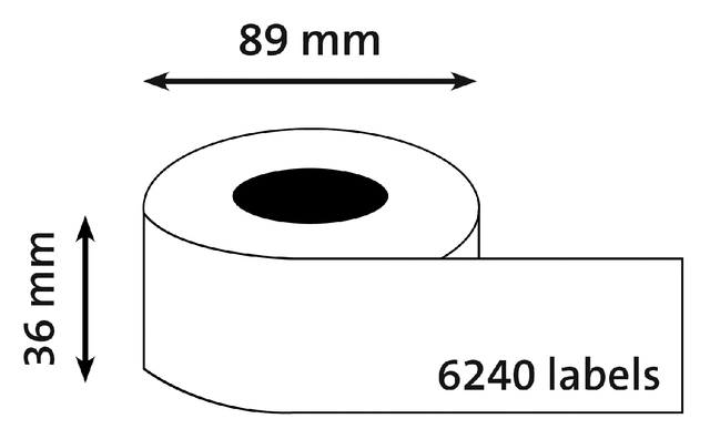 Een Etiket Dymo LabelWriter adressering 36x89mm 24 rollen á 260 stuks wit koop je bij Hoekmankantoorartikelen.nl