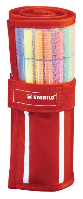 Een Fineliner STABILO pen 68/30 rollerset rood assorti set à 30 stuks koop je bij VHK Kantoorartikelen