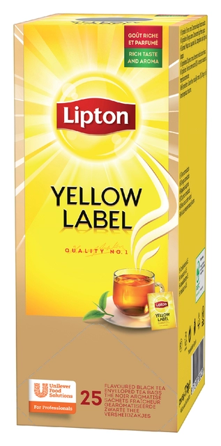 Een Thee Lipton yellow label 25x1.5gr koop je bij VHK Kantoorartikelen