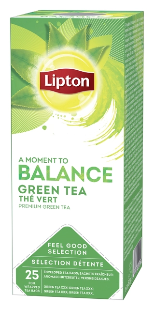 Een Thee Lipton Balance green tea 25x1.5gr koop je bij VHK Kantoorartikelen