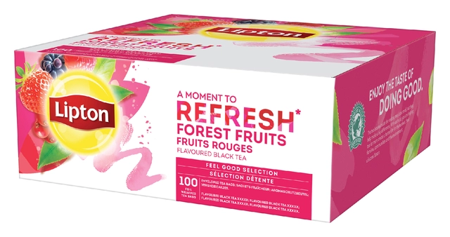 Een Thee Lipton Refresh forest fruits 100x1.5gr koop je bij VHK Kantoorartikelen