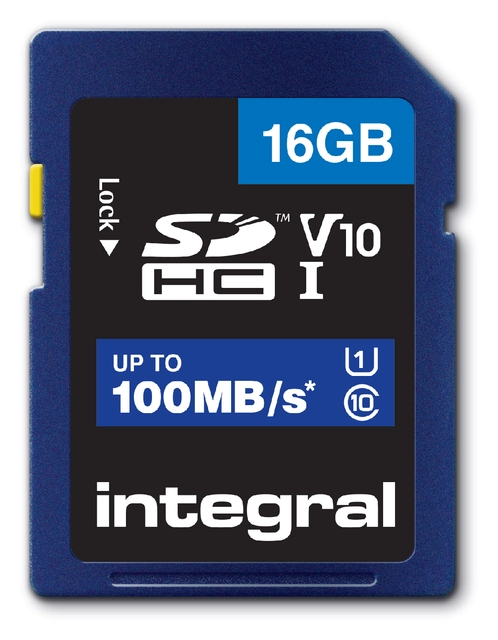 Een Geheugenkaart Integral SDHC V10 16GB koop je bij VHK Kantoorartikelen