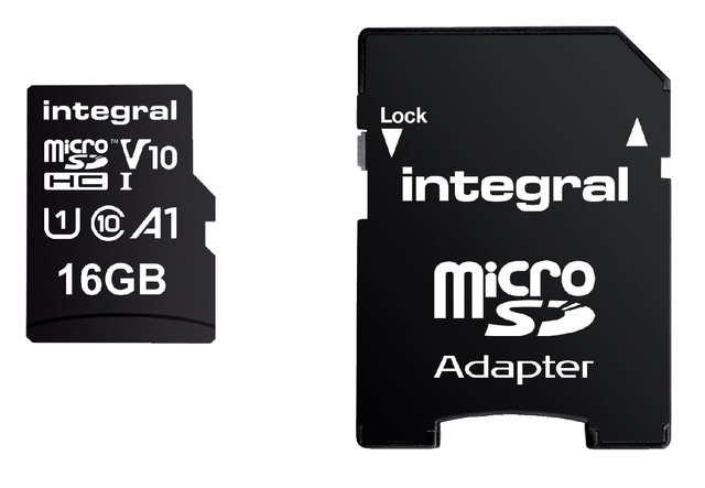 Een Geheugenkaart Integral microSDHC V10 16GB koop je bij VHK Kantoorartikelen