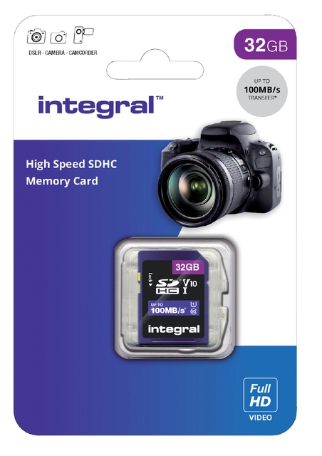 Een Geheugenkaart Integral SDHC V10 32GB koop je bij VHK Kantoorartikelen