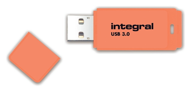 Een USB-stick 2.0 Integral 32GB neon oranje koop je bij VHK Kantoorartikelen