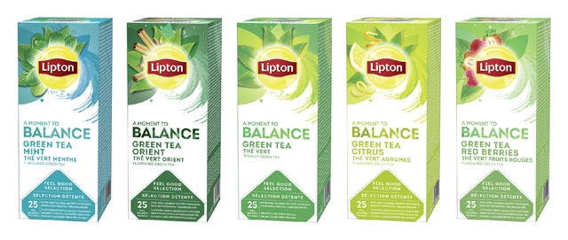 Een Thee Lipton Balance green tea mint 25x1.5gr koop je bij VHK Kantoorartikelen